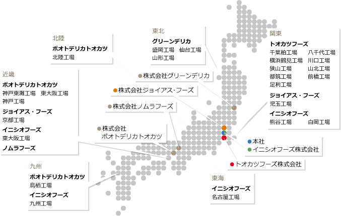 日清製粉デリカフロンティア全国拠点